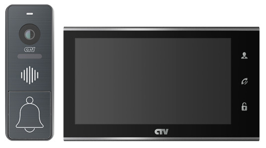 Комплект цветного IP видеодомофона CTV-DP4707IP (чёрный) Комплект цветного IP видеодомофона CTV-DP4707IP (чёрный)
