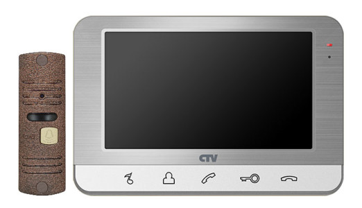 Комплект цветного видеодомофона CTV-DP701 (серебро) Комплект цветного видеодомофона CTV-DP701 (серебро)